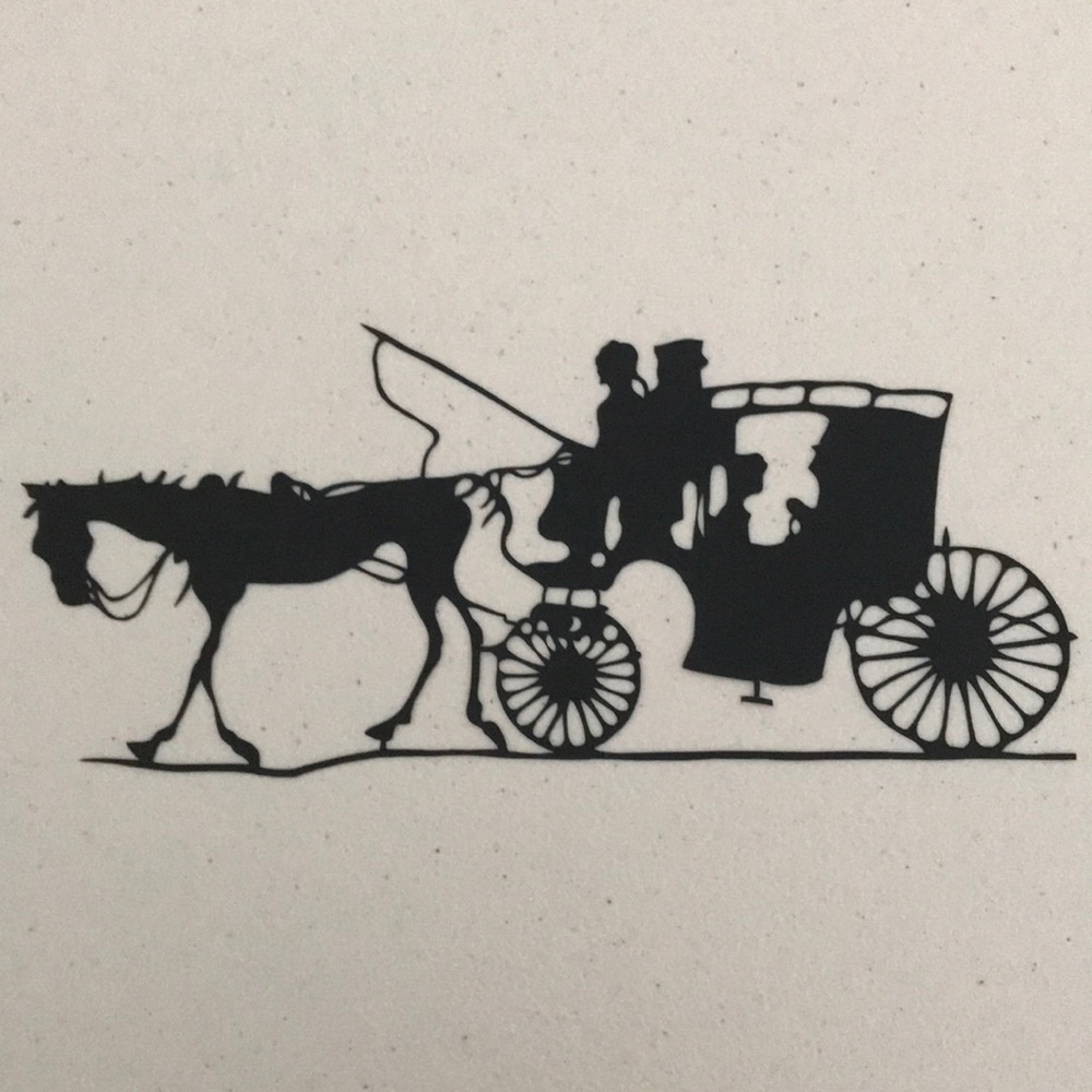Carriage Ride 🔥💖 Handmade PaperCut Silhouette Scherenschnitte 🔥 Contemporary